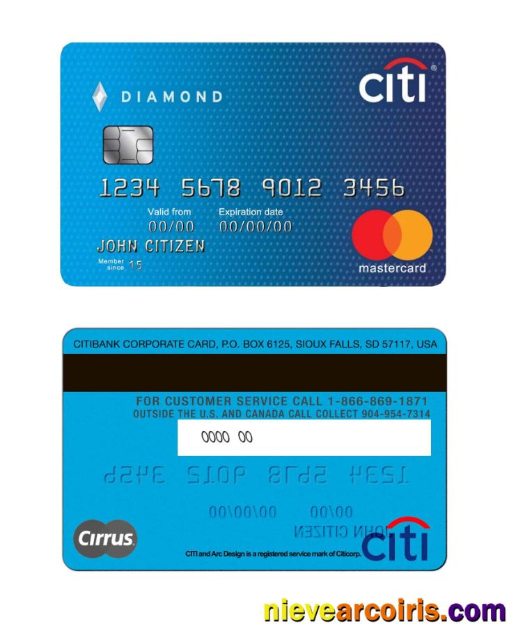 USA Citibank mastercard new